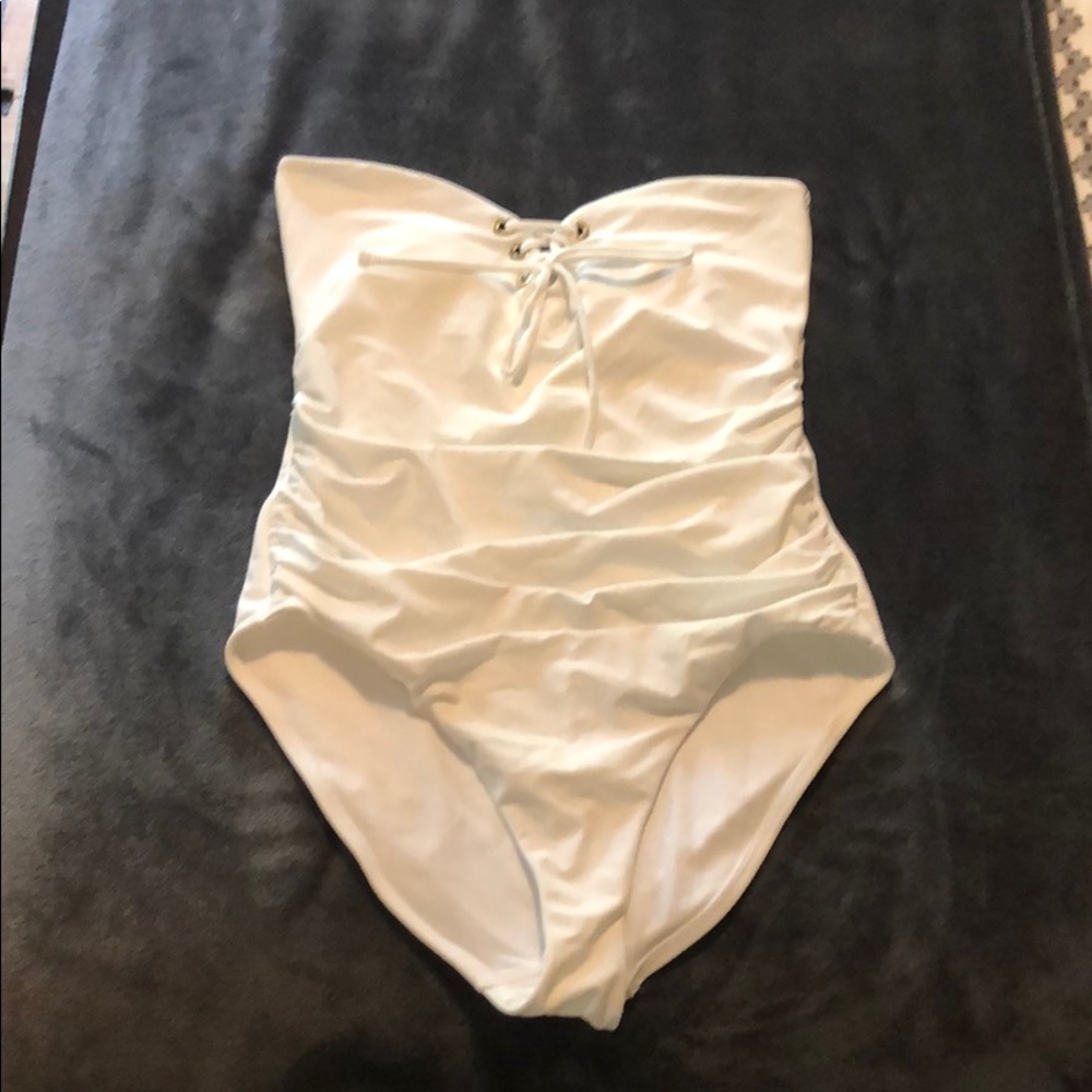Loft white strapless one piece